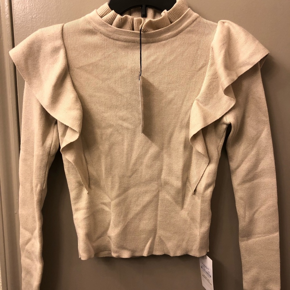 NWT Grenada Ruffle High Neck Top